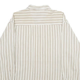 ZEPPELIN Mens Beige & White Striped Cotton Shirt L Casual Button Down Long