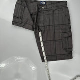 The North Face Checked Cargo Shorts - 35W 11L Grey Cotton