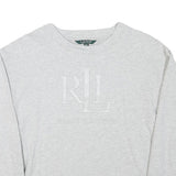 LAUREN RALPH LAUREN Womens Grey Embossed Logo Crew Neck XXS Sweatshirt Casual