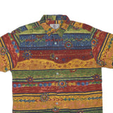 THE TERRITORY AHEAD Mens Multicolour Pattern Shirt L Cotton Blend Casual Short