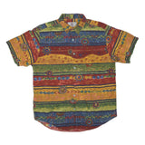 THE TERRITORY AHEAD Mens Multicolour Pattern Shirt L Cotton Blend Casual Short