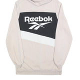 REEBOK Womens Cream Black & White Hoodie Cotton Blend Dress M Casual Sportswear