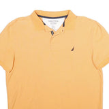 NAUTICA Mens Yellow Short Sleeve Plain L Cotton Blend Polo Shirt Classic