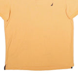 NAUTICA Mens Yellow Short Sleeve Plain L Cotton Blend Polo Shirt Classic