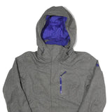 THE NORTH FACE Womens Grey & Purple Outdoor Jacket S Polyester Blend Zip Hooded