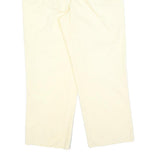 Womens Cotton Cream Regular Fit Straight Leg Trousers W32 L27 Classic Style Zip