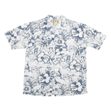 JORDIN Mens Blue & White Floral Cotton Button Jacket L Casual Summer Shirt