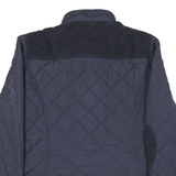 TOMMY HILFIGER Womens Navy Blue Quilted Jacket M Polyester Blend Zip Casual
