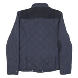 TOMMY HILFIGER Womens Navy Blue Quilted Jacket M Polyester Blend Zip Casual