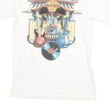 HARD ROCK CAFE Mens White S Graphic T-Shirt Short Sleeve Crew Neck Music Design