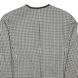Womens Black & White Houndstooth Button Jacket M Polyester Blend Classic
