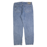 WRANGLER Mens Blue Regular Fit Straight Leg Denim Medium W37 L30 Cotton Zip