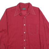 DOUBLE PRESS Mens Red Shirt L Cotton Blend Classic Fit Casual Button Shirt