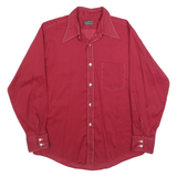 DOUBLE PRESS Mens Red Shirt L Cotton Blend Classic Fit Casual Button Shirt