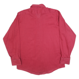 DOUBLE PRESS Mens Red Shirt L Cotton Blend Classic Fit Casual Button Shirt
