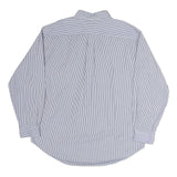 TOMMY HILFIGER Mens Blue & White Striped Cotton Shirt XL Classic Fit Button Down