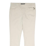 TOMMY HILFIGER Womens Cotton Blend Cream Slim Trousers W30 L28 Stylish Comfort