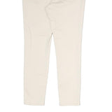 TOMMY HILFIGER Womens Cotton Blend Cream Slim Trousers W30 L28 Stylish Comfort