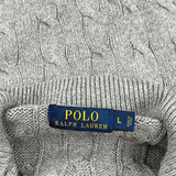 Polo By Ralph Lauren Cable Knit 1/4 Zip - Large Gray Cotton