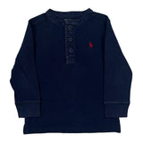 Age 3 Polo By Ralph Lauren Long Sleeve T-Shirt - 3XS Navy Cotton