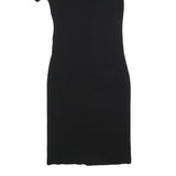 TORY BURCH Womens Black & White Wool Blend Bodycon Knit Short Sleeve Knee Length