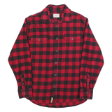 JACHS Mens Red & Black Check Shirt M Cotton Blend Long Sleeve Casual Button