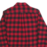 JACHS Mens Red & Black Check Shirt M Cotton Blend Long Sleeve Casual Button