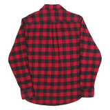 JACHS Mens Red & Black Check Shirt M Cotton Blend Long Sleeve Casual Button
