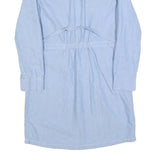 TOMMY HILFIGER Womens Blue Day Cotton Blend Shirt Dress XS Polka Dot Collar Long