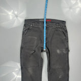 Dickies Double Knee Carpenter Pants - 36W 32L Gray Cotton Blend