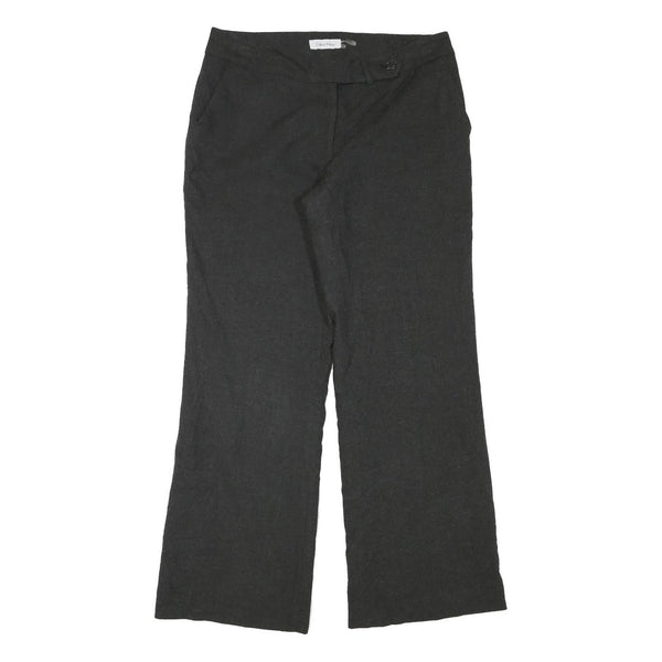 CALVIN KLEIN Lined Womens Black Relaxed Wide-Leg Trousers W32 L26