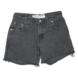 LEVI'S Womens Shorts Black Casual Relaxed Fit S W30 Denim Cut-Off Frayed Hem