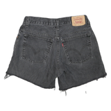 LEVI'S Womens Shorts Black Casual Relaxed Fit S W30 Denim Cut-Off Frayed Hem