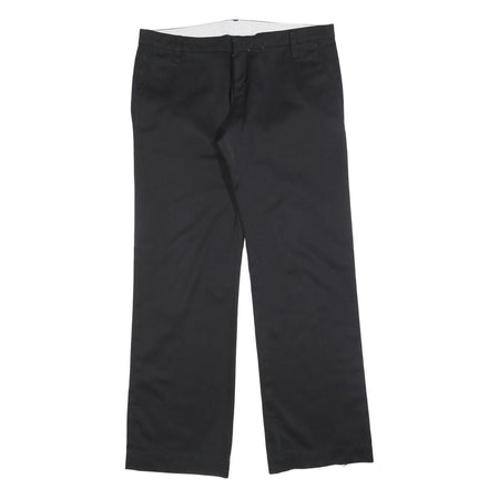 CARHARTT Mens Relaxed Black Cotton Blend Zip Trousers W34 L32 Casual Workwear