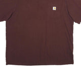 CARHARTT Mens Maroon Pocket T-Shirt 2XL Short Sleeve Crew Neck Cotton Casual
