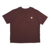 CARHARTT Mens Maroon Pocket T-Shirt 2XL Short Sleeve Crew Neck Cotton Casual