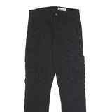 WRANGLER Mens Black Regular Straight Cotton Blend Trousers W29 L30 Cargo Pocket