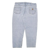 CARHARTT Mens Regular Fit Light Blue Denim Jeans W40 L30 Zip Closure