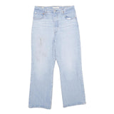 LEVI'S Ribcage Crop Bootcut Big E Womens Jeans Blue Cotton Blend Button Regular