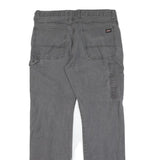 DICKIES Mens Regular Fit Workwear Grey Cotton Denim Jeans W36 L34 Straight Zip