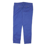 TOMMY HILFIGER Womens Cotton Blend Slim Blue Straight Trousers W34 L28 Casual