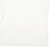 RALPH LAUREN POLO JEANS COMPANY Womens White Short Sleeve Plain XL Cotton Blend