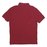 TOMMY HILFIGER Mens Red Polo Shirt Short Sleeve M Classic Cotton Casual