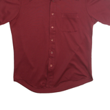 RICHMAN BROTHERS Mens Maroon Plain Shirt M Short Sleeve Button Collar
