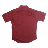 RICHMAN BROTHERS Mens Maroon Plain Shirt M Short Sleeve Button Collar