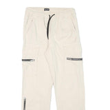 TALLY WEIJL Womens Cotton Blend Beige Relaxed Cargo Drawstring Trousers W28 L27