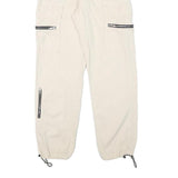 TALLY WEIJL Womens Cotton Blend Beige Relaxed Cargo Drawstring Trousers W28 L27