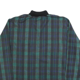 Womens Green & Black Check Pattern Pullover Jumper V-Neck Polyester 2XL