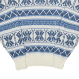 SPETTRO Mens Blue White Patterned Jumper Crew Neck Basic Knit S Winter Style