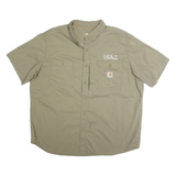 CARHARTT Mens Beige Cotton Blend Short Sleeve Work Shirt 2XL Holt Ag Solutions